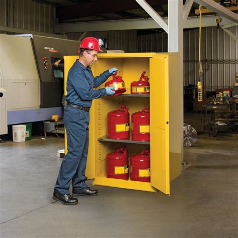 must be stored in an approved steel cabinet|flammable cabinet safety rules.